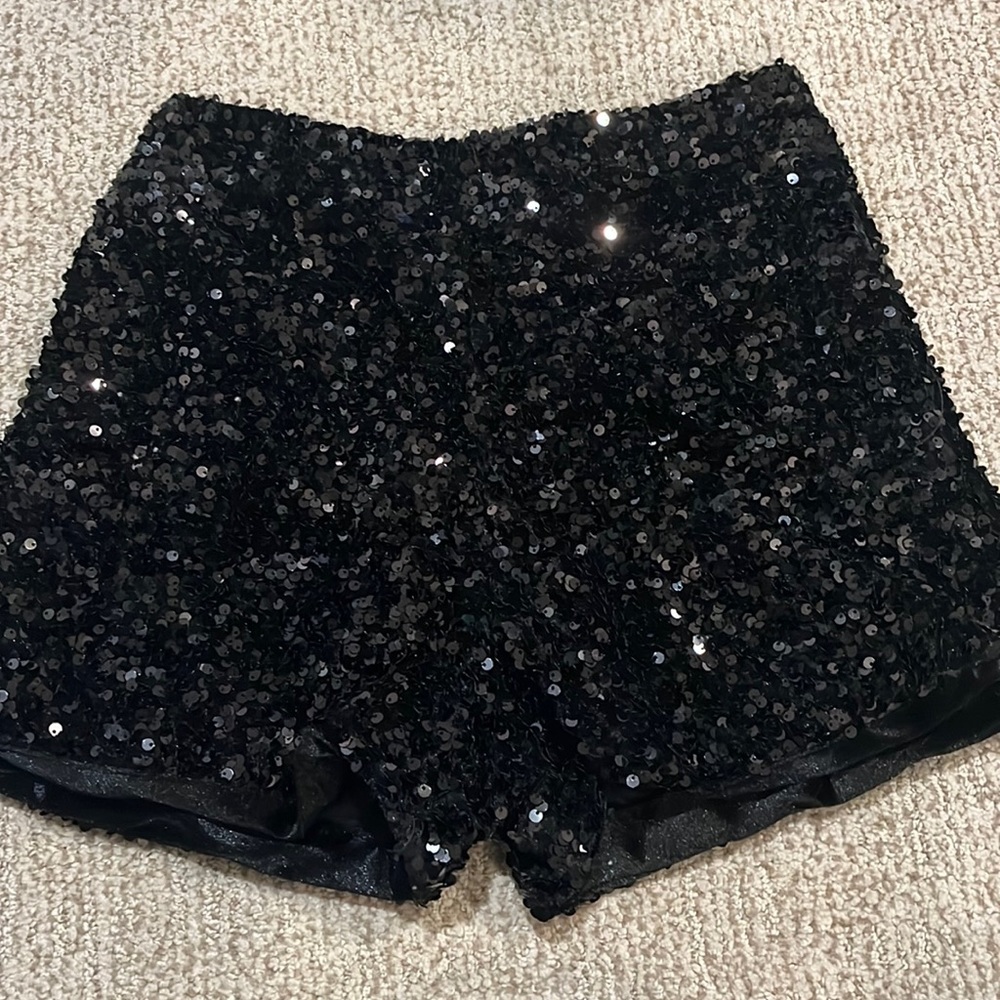 High-Waisted Sequin Shorts